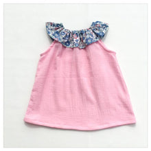 Load image into Gallery viewer, Pink cotton top (with Betsy Asagao Liberty colar)
