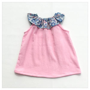 Pink cotton top (with Betsy Asagao Liberty colar)