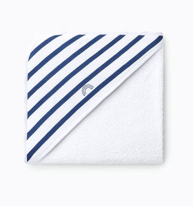 Hooded towel (Navy stripes)