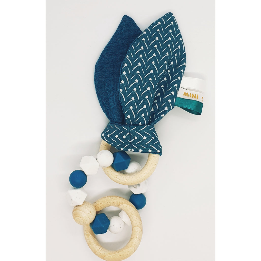 Baby rattle with pearls (BLUE)