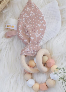 Baby rattle with pearls (PINK)