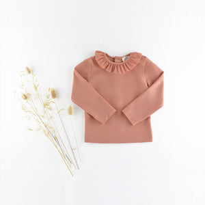 Top anti-UV with a ruffle collar (Old Pink)